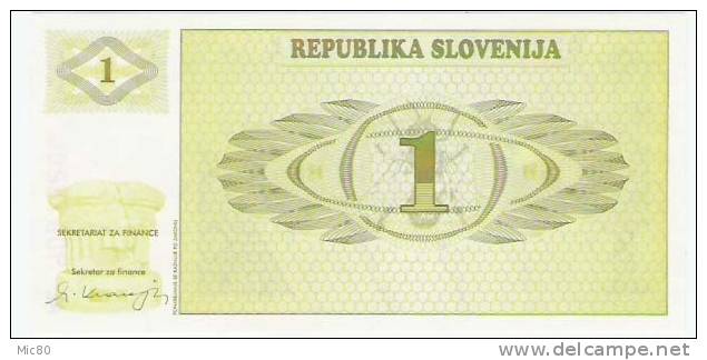 Slovénie Billet 1 Tolar 1990 NEUF - Slovénie