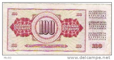 Yougoslavie 100 Dinars 4 XI 81 (série BR) - Yougoslavie