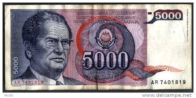 Yougoslavie Billet 5000 Dinars 01/05/1985 - Yugoslavia