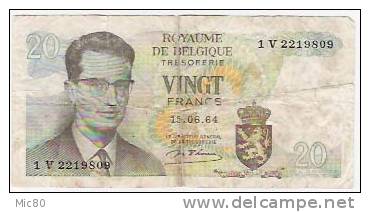 Belgique Billet 20F 15/06/64 (série 1V) Tb - Other & Unclassified