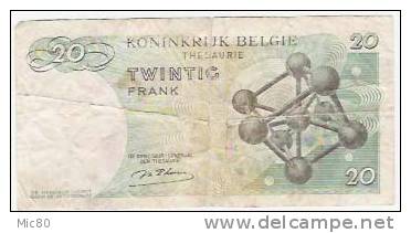 Belgique Billet 20F 15/06/64 (série 1V) Tb - Andere & Zonder Classificatie