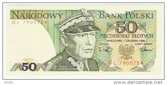 Pologne Billet 50 Zlotych 1988 NEUF - Polonia