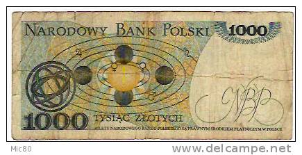 Pologne Billet 1000 Zlotych 1982 Tb - Pologne