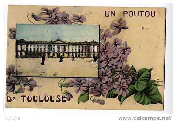 Cpa Un Poutou De  TOULOUSE Place Du Capitole Et Violettes-  Ch Collas - Toulouse