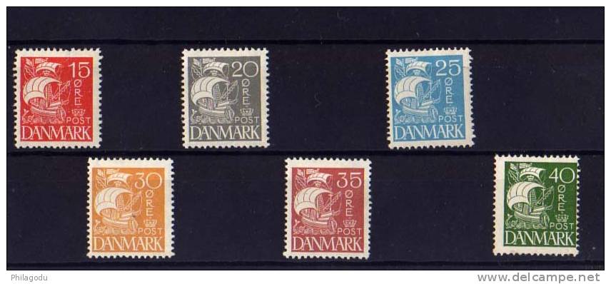 Danemark 1927-30, Les Voiles Blanches, N° 181 / 86 Neuf  Charnière +  Cote 55 € - Ungebraucht