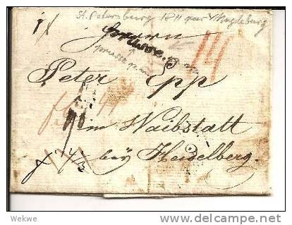 Rl141/- RUSSLAND - Petersburg-Heidelberg 1811 Par Magdeburg , Einzeiler Prusse P.m. - ...-1857 Vorphilatelie