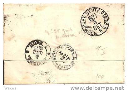 Rl142/- RUSSLAND -   Moskau Nr. Stempel 2 1877 Auf 8 Kp. (Mi. 26) - Briefe U. Dokumente