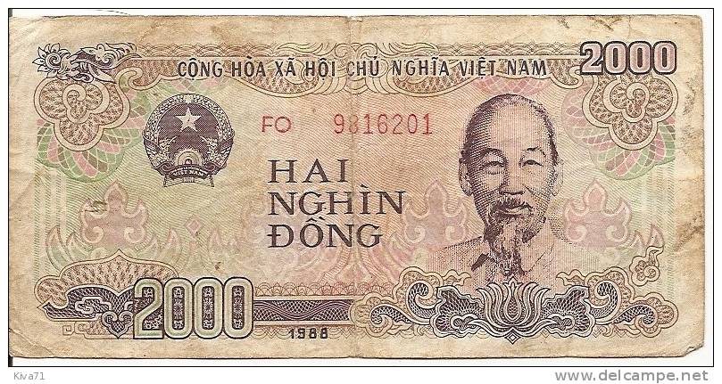 2000 Dông   "SUD VIET-NAM"   1988   Usagé - Viêt-Nam