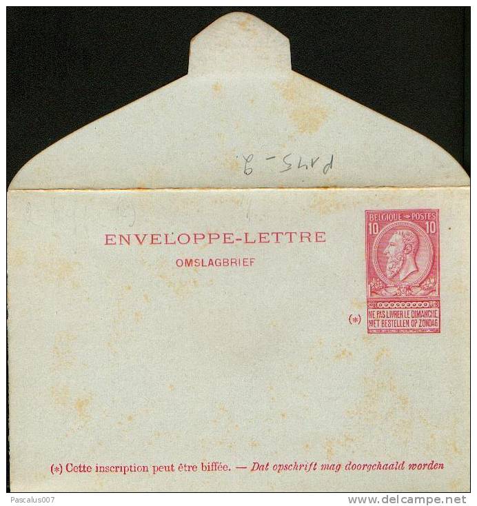 P145-002 - Entier Postal - Enveloppe Lettre N°1 Du 01-05-1894 - 10 C. Carmin Rose Sur Gris Bleu - Format 115 X 75 Mm - 1 - Briefumschläge