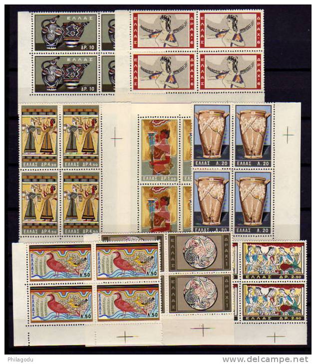 Grèce 1961, Art Minoen, 4 X 743/750**  ++  Postfrich 765/772 **  Cote 128 E Archéologie - Unused Stamps