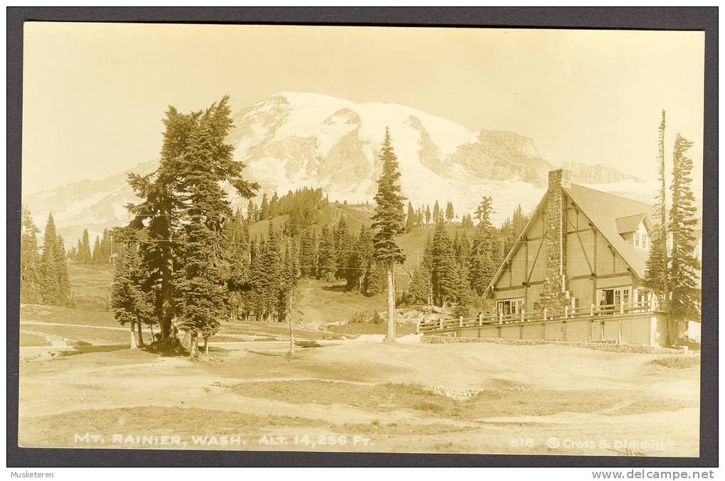United States US Mount Rainier Washington Alt. 14,256 Feet. Real Photo 518 Cross & Dimmit Perfect Mint Card - Other & Unclassified