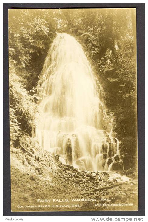 United States US Fairy Falls Waukeena Trail Columbia River Highway Oregon Real Photo 453 Cross & Dimmit Perfect Mint - Andere & Zonder Classificatie