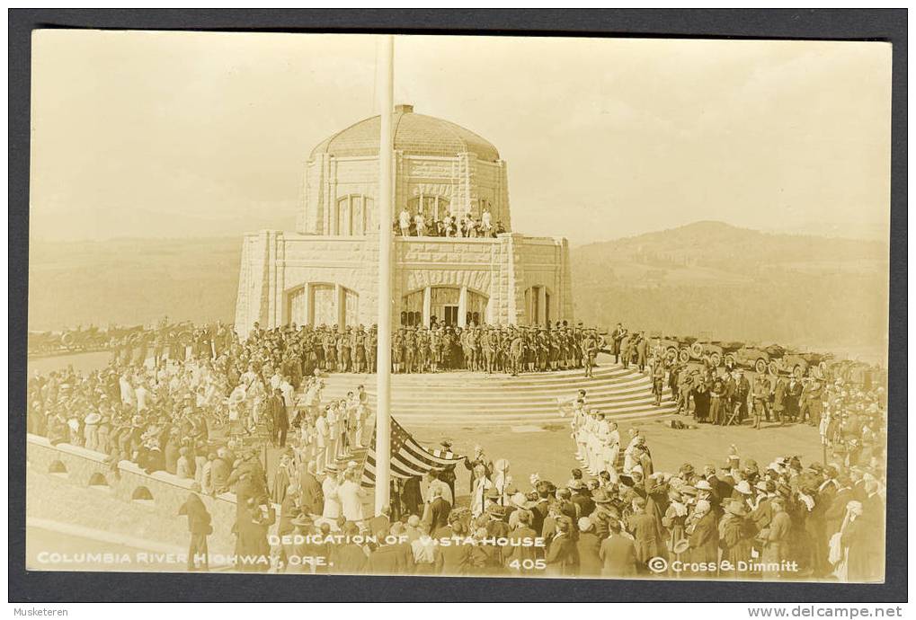 United States US Dedication Of Vista House Columbia River Highway Oregon Real Photo 405 Cross & Dimmit Perfect Mint - Other & Unclassified