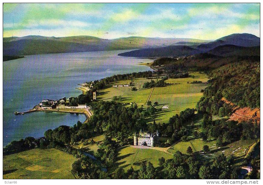 Ecosse                 Inveraray    Castle,   Argyllshire, CPSM  Année 1970  Vue Par Avion - Argyllshire