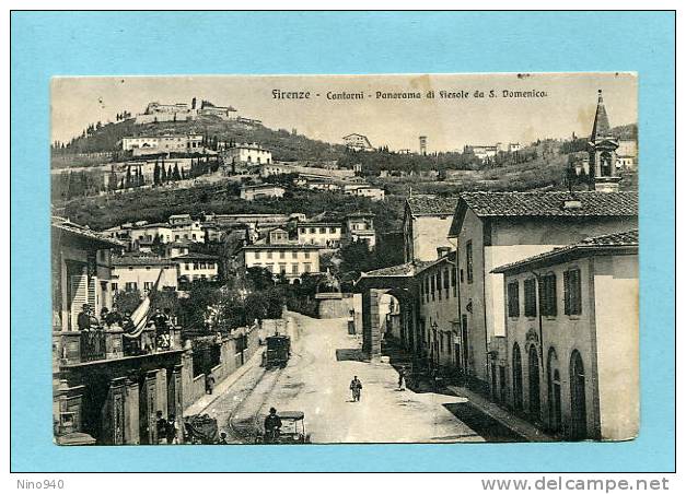 FIRENZE - Contorni - Panorama Di Fiesole Da S. Domenico - F/p - V:1914 - Auto - Animata - Firenze