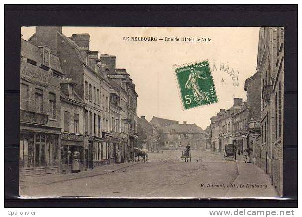 27 LE NEUBOURG Rue De L'Hotel De Ville, Animée, Commerces, Ed Dumont, 191? - Le Neubourg