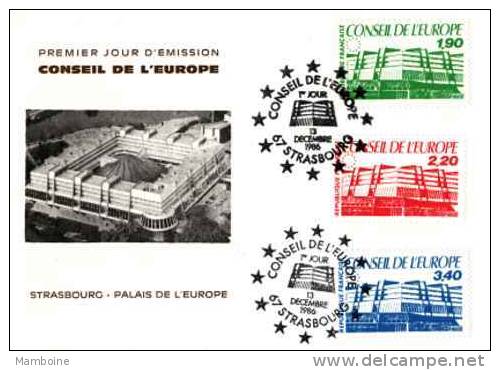 Conseil De L Europe  Carte N 93 . 95 Obl. Le 13.12.1986 - Briefe U. Dokumente
