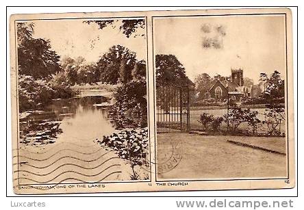 SANDRINGHAM . ONE OF THE LAKES.  THE CHURCH. - Other & Unclassified