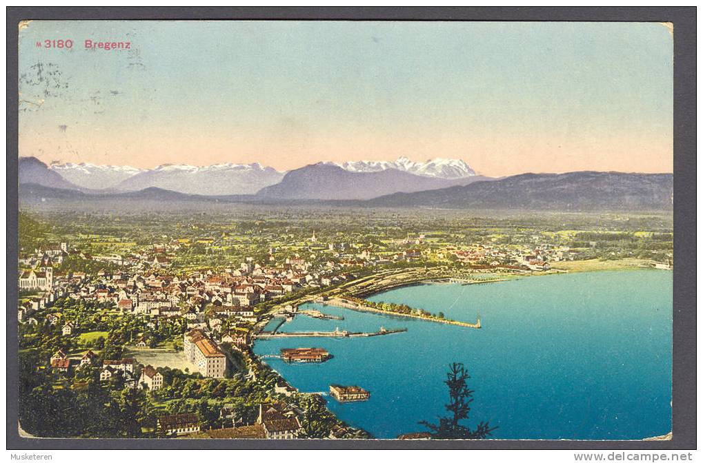 Austria Vorarlberg Bregenz Lake Constance Old Postage Due Signed Card 1914 To Lüderitzbucht South West Africa !! - Bregenz