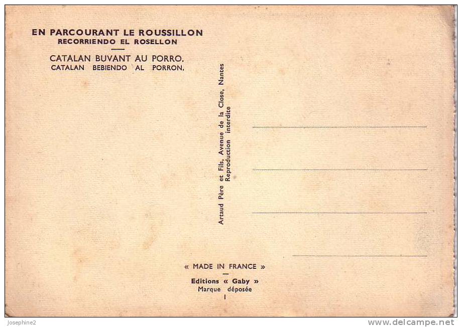 En Parcourant Le Roussillon -Catalan Buvant Au Porro - - Homualk