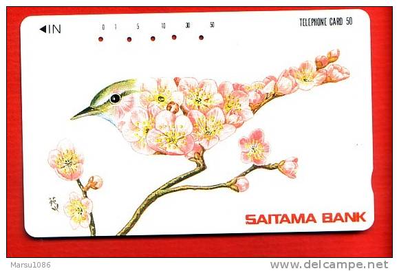 Japan Japon  Telefonkarte Télécarte Phonecard Telefoonkaart - Saitama Bank Bird  Vogel  Oiseau - Zangvogels