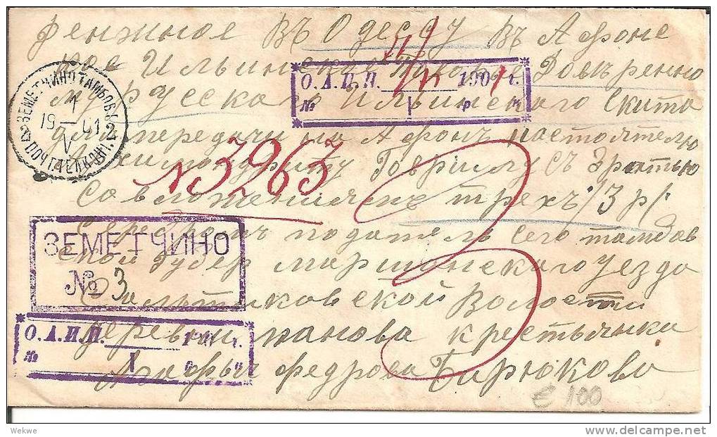 Rl159/  - RUSSLAND -  Wertbrief 1901 - Briefe U. Dokumente