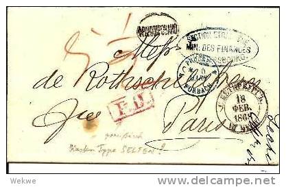 Rl167/ - RUSSLAND -Russ. Finanzministerium An Rothschild Nach Paris 1868 - Briefe U. Dokumente