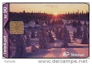 Norwegen  Phonecard Sonnenuntergang - Norwegen