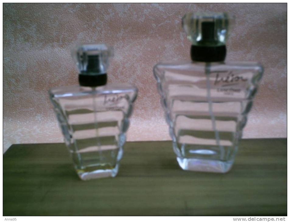 2 MAGNIFIQUES FLACONS VIDES  TRESOR DE CHEZ LANCOME 50 ET 100 ML NON RECHARGEABLES - Flacons (vides)