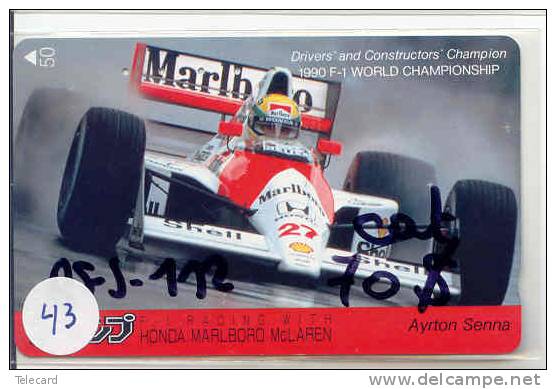 Télécarte * AYRTON SENNA (43) Formula 1 * HONDA McLAREN Voiture Auto Car Racing Phonecard Japon - Auto's