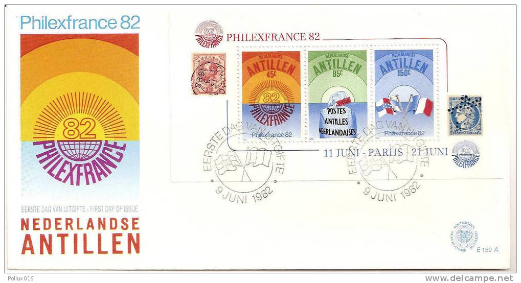 Antillen / Antilles 1982 FDC 150a Philex-France Stamp On Stamp S/S - Filatelistische Tentoonstellingen