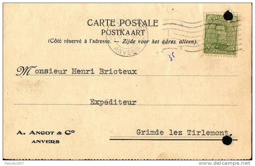 A00031 - Carte Postale Publicitaire Ancot Sucre D'anvers -06-11-1919 - 1.25 - Storia Postale