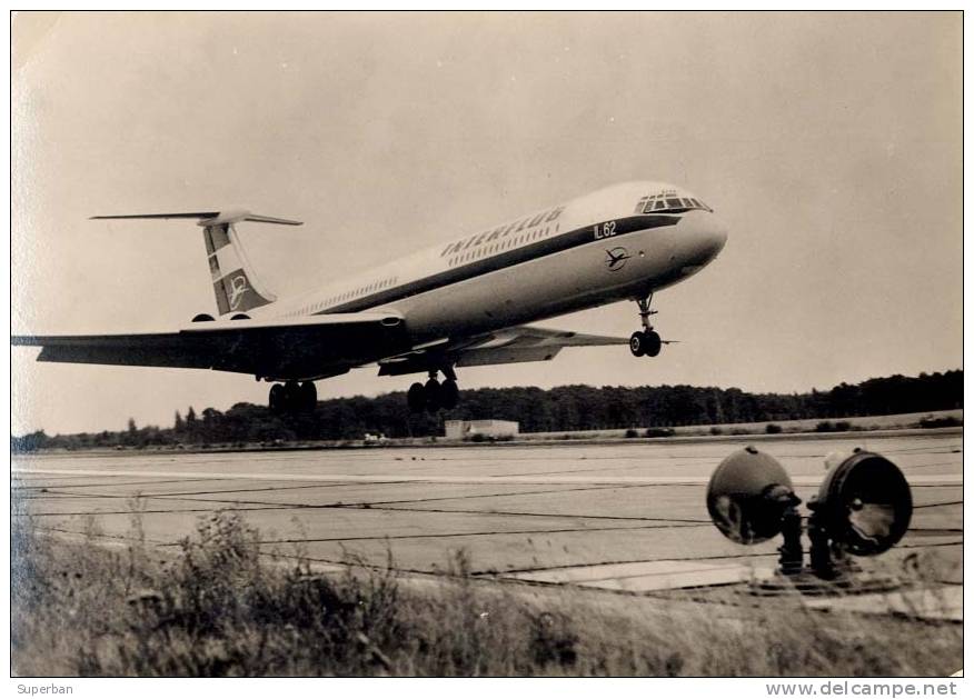 INTERFLUG / ALLEMAGNE DE L´EST : AVION : ILYUSHIN IL 62 Au DÉCOLLAGE - CARTE ´VRAIE PHOTO´ - C.P.S.M. -> 1975 (b-876) - 1946-....: Moderne