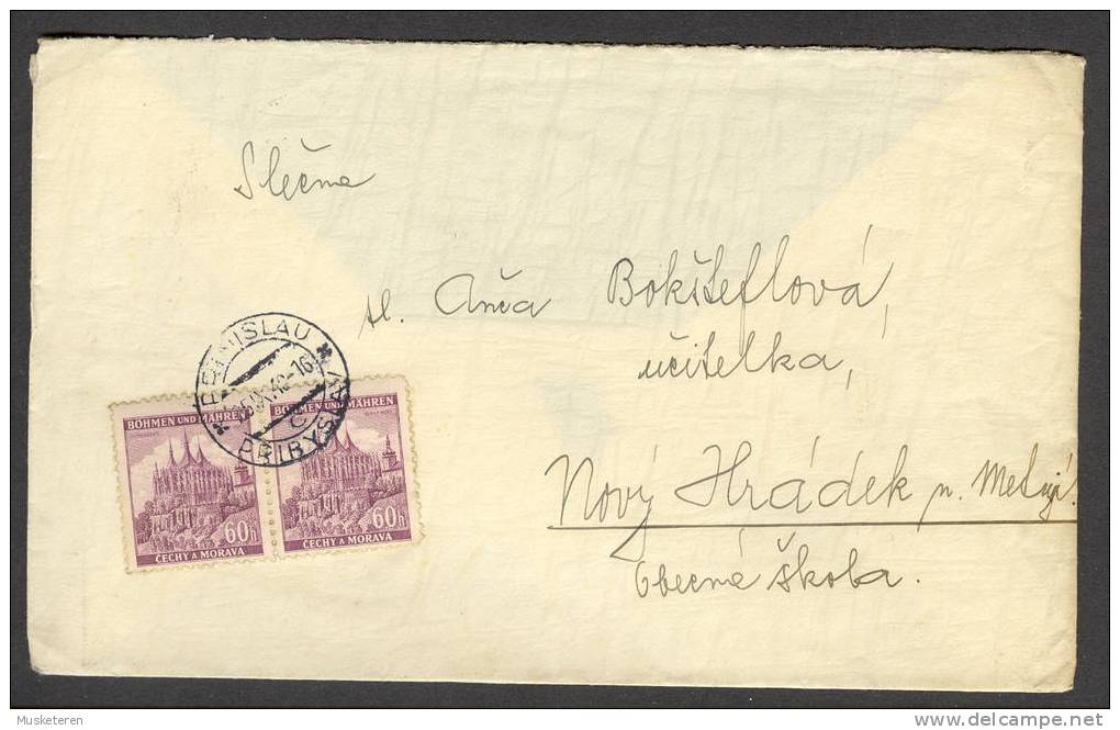 Germany Empire Occupation 1938-45 Böhmen & Mähren PRIBYSLAV Cancel 1940 Cover - Storia Postale