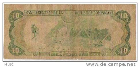 République Dominicaine Billet 10 Pesos Oro 1986 Tb/ttb - Dominicaine