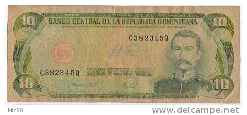 République Dominicaine Billet 10 Pesos Oro 1986 Tb/ttb - Dominicaine