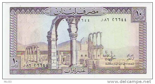 Liban Billet 10 Livres 1986 NEUF - Liban