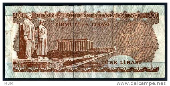 Turquie Billet 20 Lirasi 1970 - Turquie
