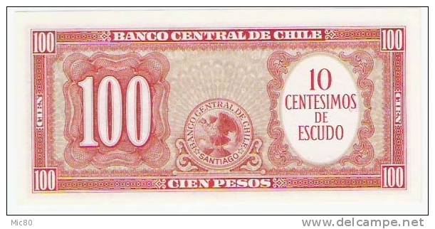 Chili Billet 100 Pesos NEUF - Chili