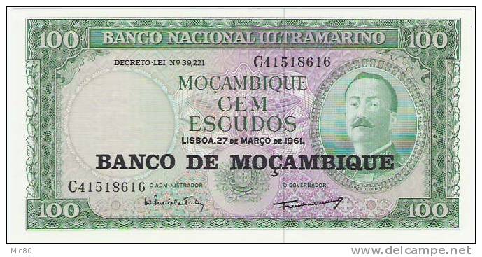 Mozambique Billet 100 Escudos 27/03/1961 NEUF - Mozambique