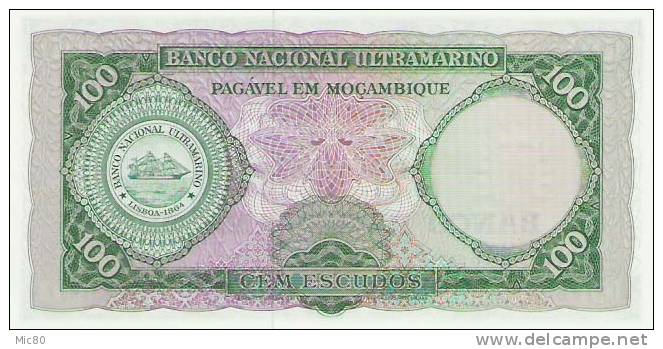 Mozambique Billet 100 Escudos 27/03/1961 NEUF - Mozambique
