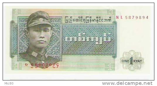 Myanmar (ex Birmanie) Billet 1 Kyat NEUF - Myanmar