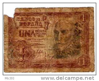 Espagne Billet 1 Peseta 22/07/1953 B - 1-2 Peseten