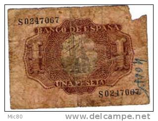 Espagne Billet 1 Peseta 22/07/1953 B - 1-2 Peseten