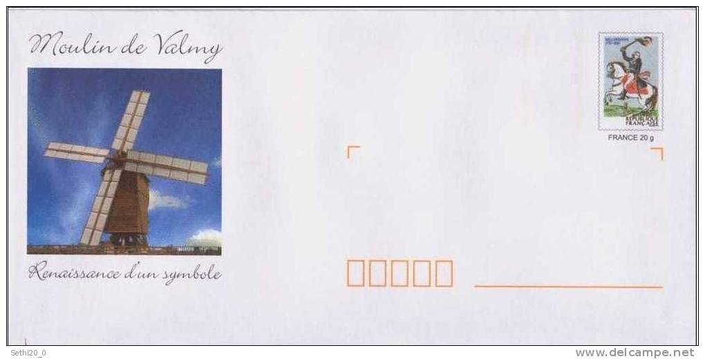 France  PAP (prepaid Stationery)  Windmill/Moulin Valmy Kellemann - Windmills