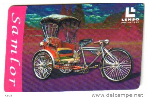 THAILAND 300 BAHT  RICKSHOW   BIKE  PAINTING   ART  CHIP    READ DESCRIPTION !! - Thaïlande