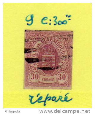 Luxembourg 1859-63, Armoirie, N° 9 Réparé TB D´aspect  Cote 300 € - 1859-1880 Wapenschild