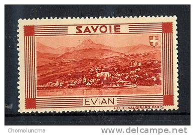 Old Cinderellas Vignette Poster Stamps Haute Savoie Evian Les Bains Thermalisme Lac Léman Eau Minérale - Tourismus (Vignetten)