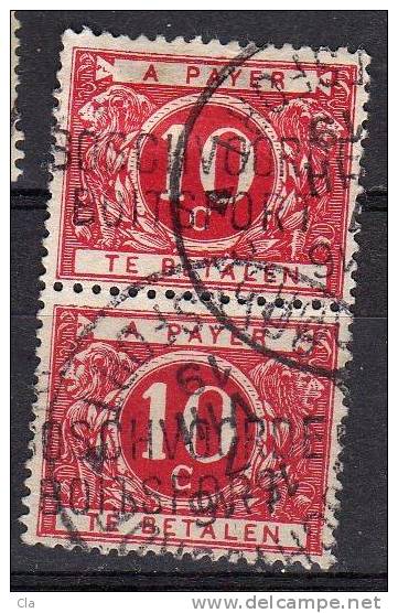 TX 13A   Paire Obl   Griffe  Boistfort  Cob 40 - Briefmarken