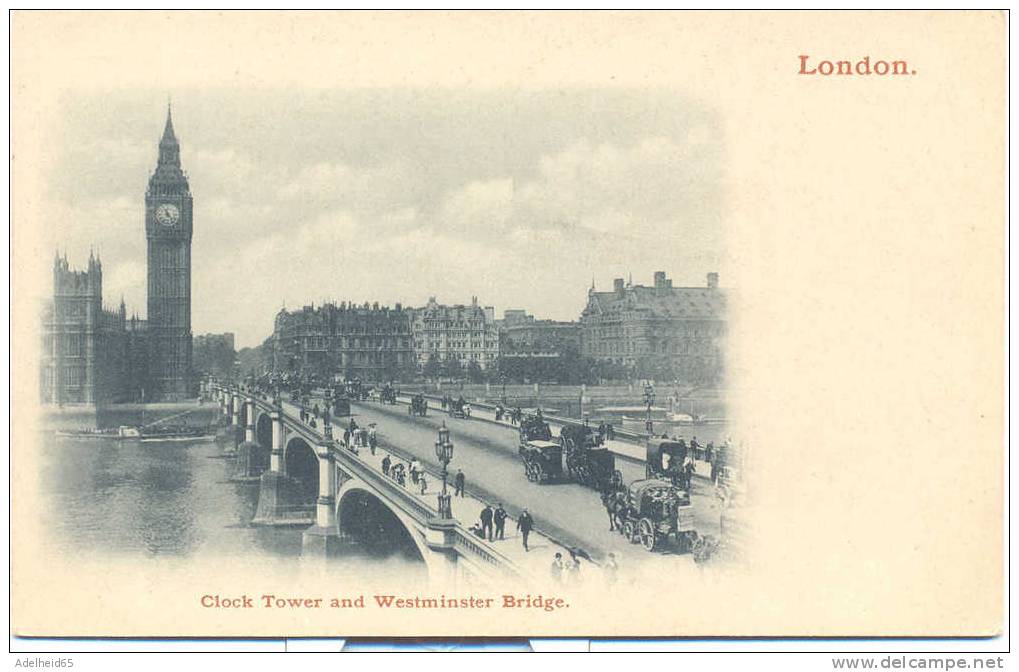 TOP London PC Clock Tower And Westminster Bridge, Most Likely Late 1890´s - River Thames